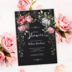 Floral Dark Gothic Brautparty Einladung