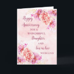 Floral Daughter & Son in Law Wedding Jubiläum Karte<br><div class="desc">Happy Hochzeitstag Karte für Tochter und Sohn im Gesetz mit schönen Aquarell Vintage Blume und sentimental Vers.</div>