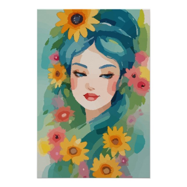 Floral Daydream Portrait Poster (Vorderseite)