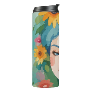 Floral Daydream Portrait Thermosbecher