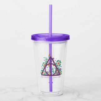 Floral Deathly Hallows Graphic Acryltrinkbecher