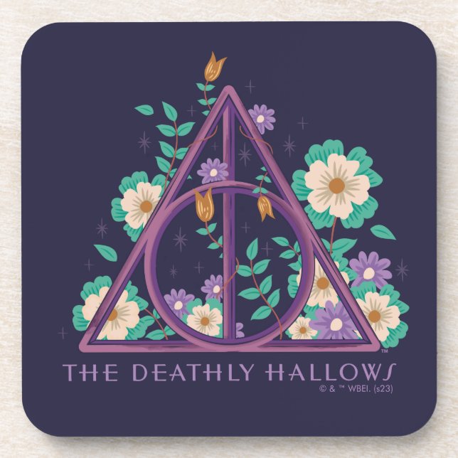 Floral Deathly Hallows Graphic Getränkeuntersetzer (Vorderseite)