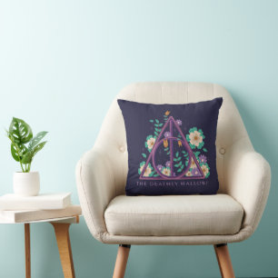 Floral Deathly Hallows Graphic Kissen