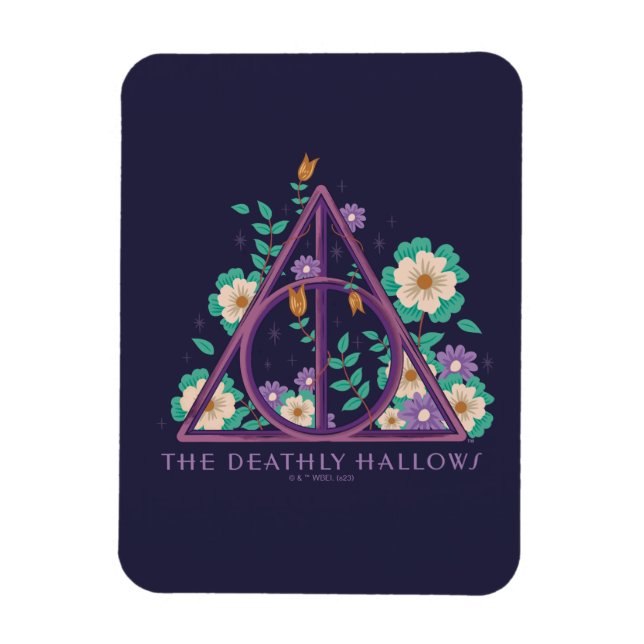 Floral Deathly Hallows Graphic Magnet (Vertikal)