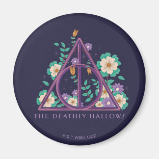 Floral Deathly Hallows Graphic Magnet