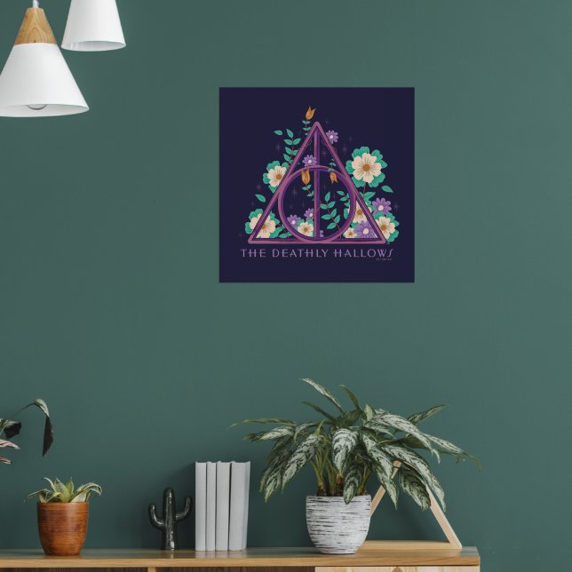 Floral Deathly Hallows Graphic Poster (Wohnzimmer 1)