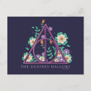 Floral Deathly Hallows Graphic Postkarte