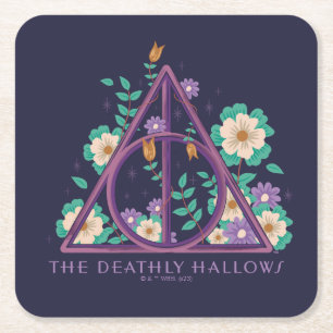 Floral Deathly Hallows Graphic Rechteckiger Pappuntersetzer