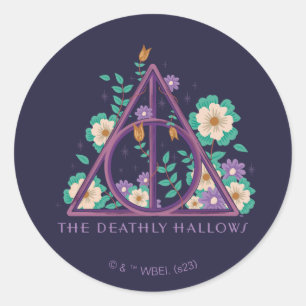 Floral Deathly Hallows Graphic Runder Aufkleber
