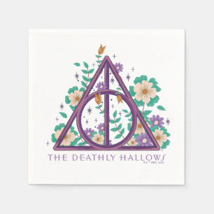 Floral Deathly Hallows Graphic Serviette