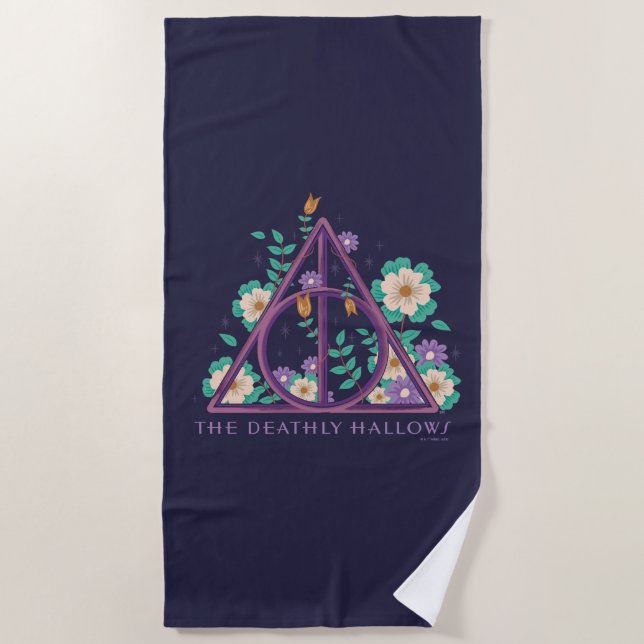 Floral Deathly Hallows Graphic Strandtuch (Vorderseite)