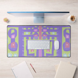 Floral Decal Ethnic Print Lila grün Schreibtischunterlage