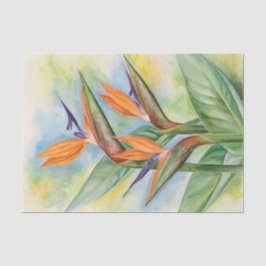 Floral Decoupage Birds of Paradise Watercolor Seidenpapier