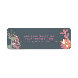 Floral Deer Orange und Rose Holiday Address Labels