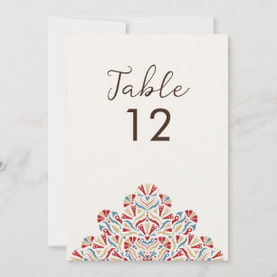 Floral Delight Mandala Hochzeitstisch Nummer Einladung