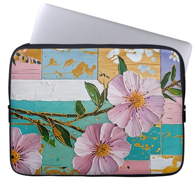 Floral Delight Notebook Laptopschutzhülle (Vorderseite)