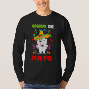 Floral Dental Tooth Cinco De Mayo Mexican Dentist T-Shirt