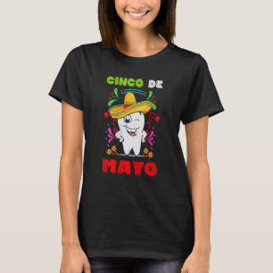 Floral Dental Tooth Cinco De Mayo Mexican Dentist T-Shirt