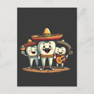 Floral Dental Tooth Funny Cinco De Mayo Feiertagspostkarte