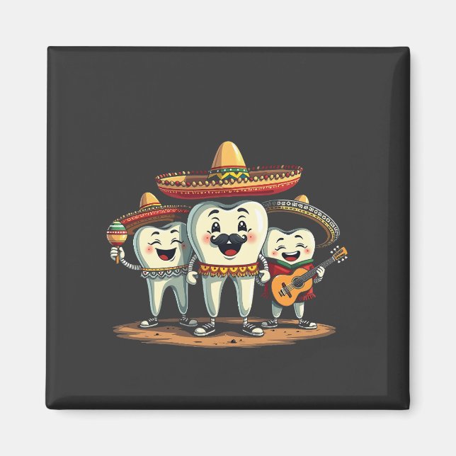 Floral Dental Tooth Funny Cinco De Mayo Magnet (Vorne)