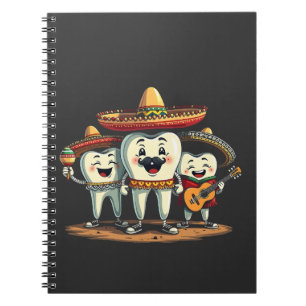 Floral Dental Tooth Funny Cinco De Mayo Notizblock
