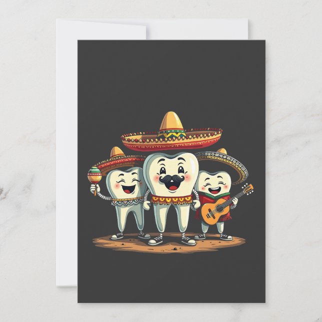 Floral Dental Tooth Funny Cinco De Mayo Save The Date (Vorderseite)