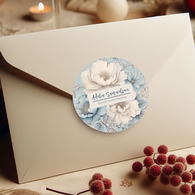  Floral Design Event Planner Promotional Business Runder Aufkleber (Von Creator hochgeladen)