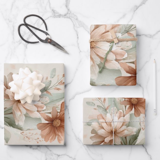 floral design geschenkpapier set (Vorderseite)