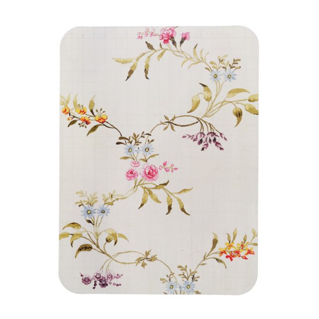 Floral design of carnations and roses for a silk m magnet (Vertikal)