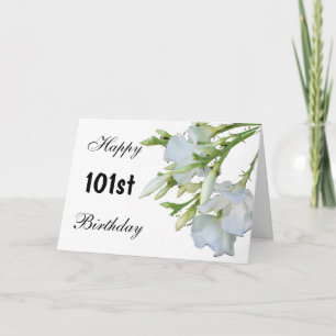 Floral Design Personalised 101 st Birthday Card Karte