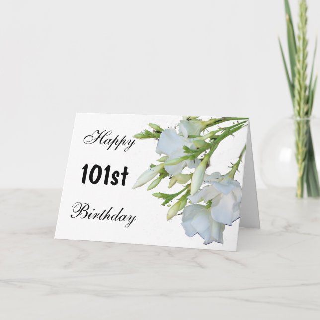 Floral Design Personalised 101 st Birthday Card Karte (Vorderseite)