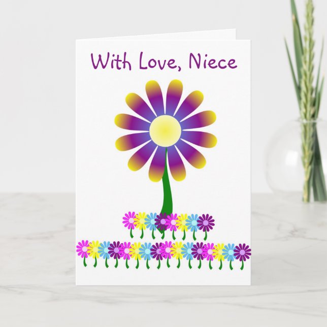Floral Design Personalisiert Niece Birthday Karte (Vorderseite)