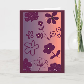 Floral Design print with a touch of pink Karte