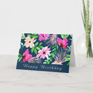 FLORAL DESIGN WATERCOLOR ART GLÜCKLICH GEBURTSTAG KARTE