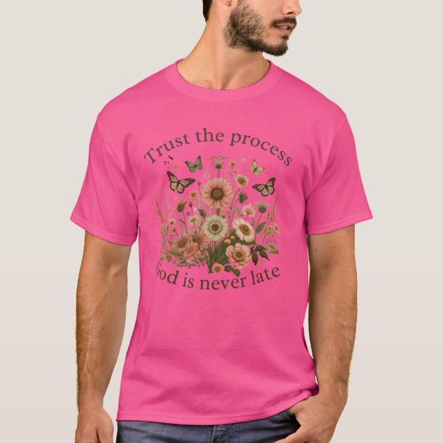 Floral design with butterflies – Christian quote “ T-Shirt (Vorderseite)