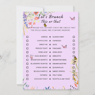 Floral Dieses oder jenes Brunch Party Game Einladung