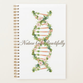 Floral DNA Helix Watercolor Art Planer