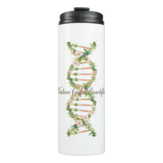 Floral DNA Helix Watercolor Art Thermosbecher