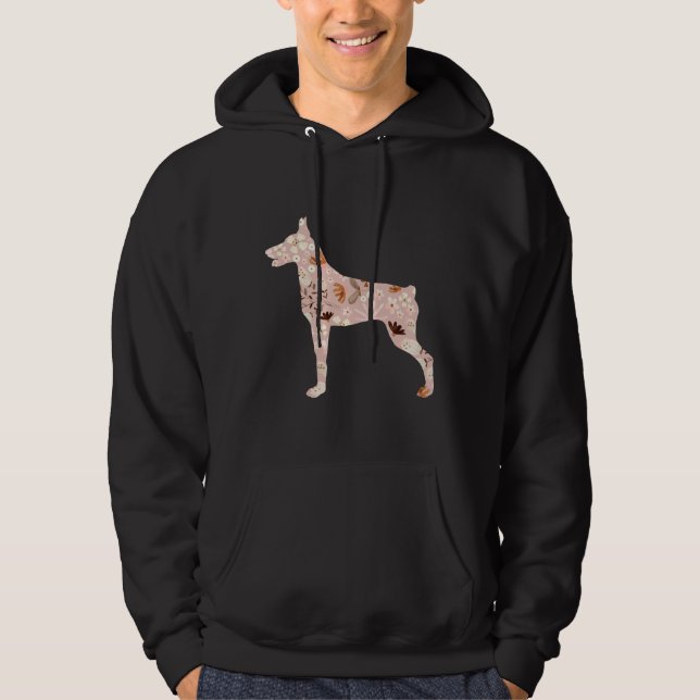 Floral Doberman 514 Hoodie (Vorderseite)