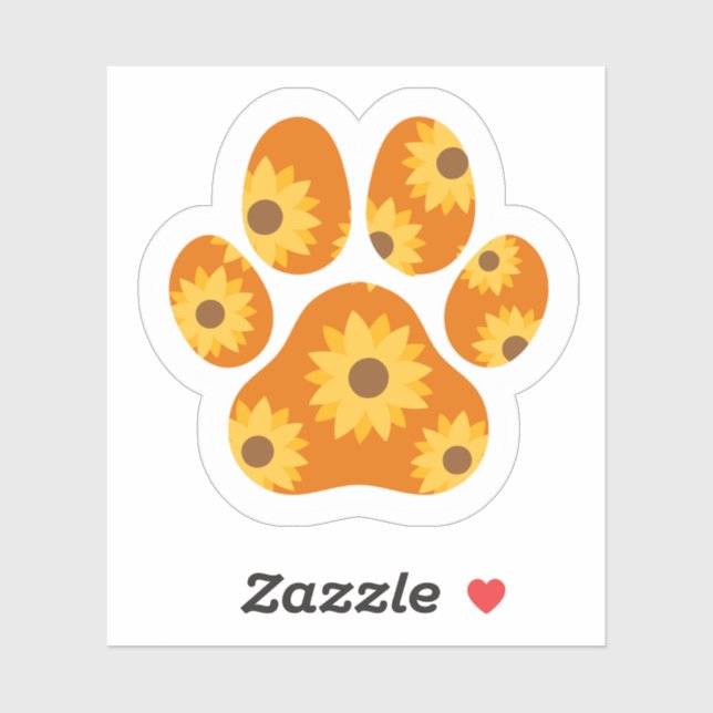 Floral Dog Paws Sticker - Niedliches Tier und Blum (Blatt)