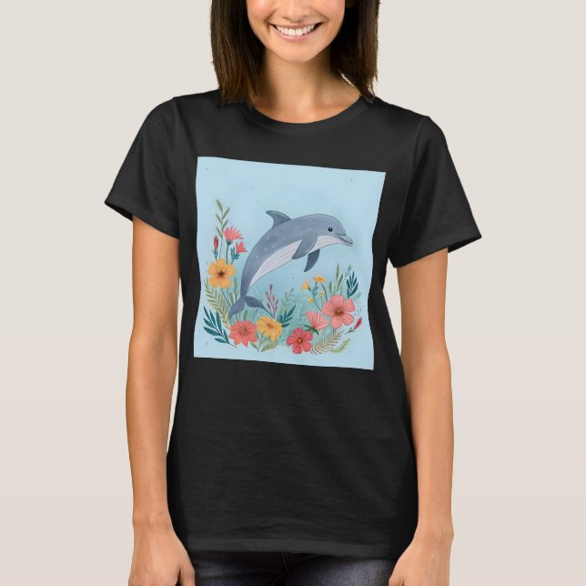Floral Dolphin T-Shirt (Vorderseite)