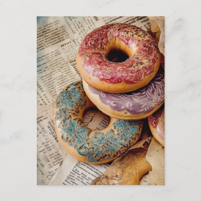Floral Donut Postkarte (Vorderseite)