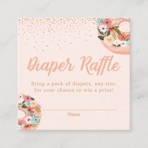 Floral Donuts Babydusche Windeln Raffle Umschließu Begleitkarte