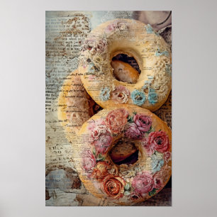 Floral Donuts Poster