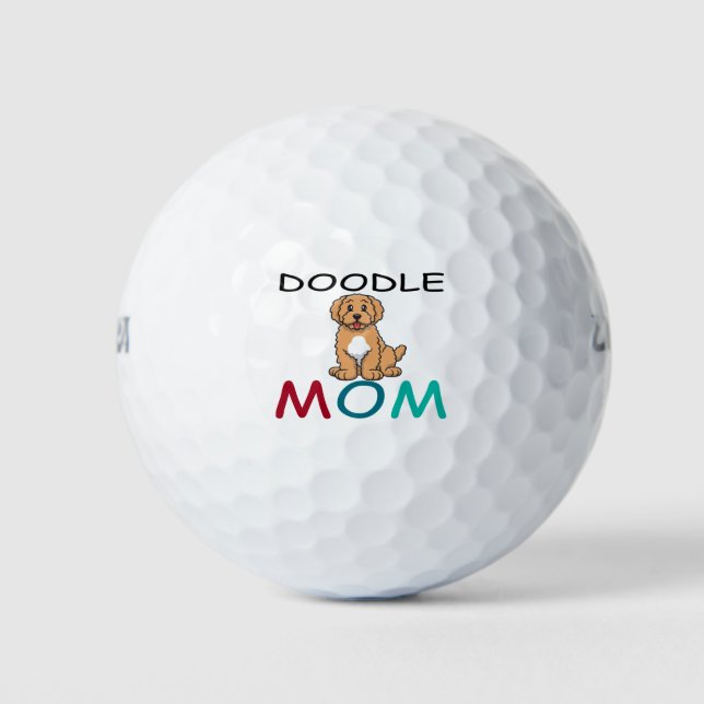 Floral Doodle Mama - Goldenes Doodle Goldendoodle Golfball (Vorderseite)