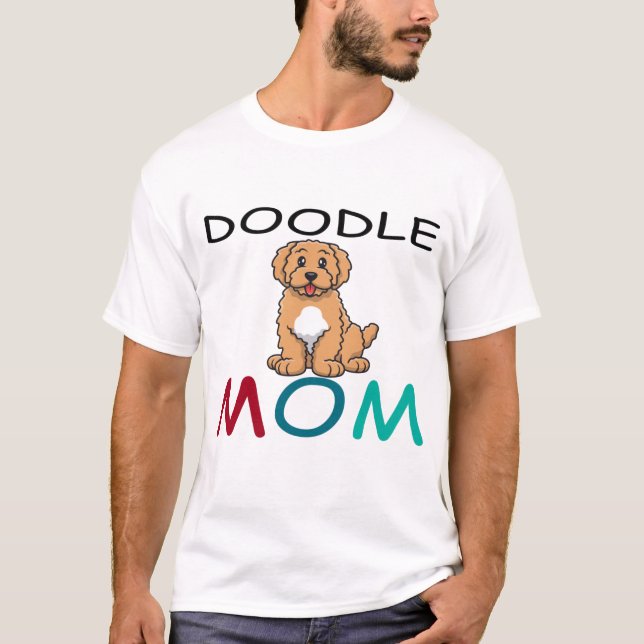 Floral Doodle Mama - Goldenes Doodle Goldendoodle T-Shirt (Vorderseite)