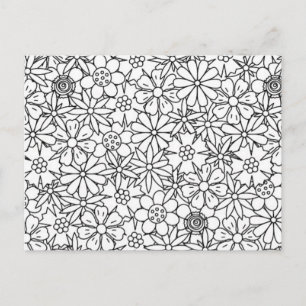 Floral Doodle Postkarte