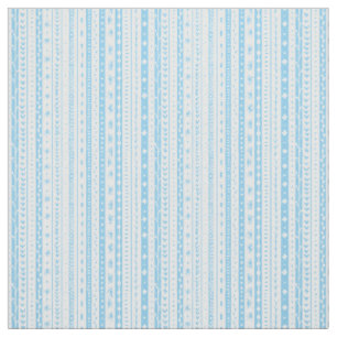 Floral doodle Streifen in Babyblau und Weiß Stoff