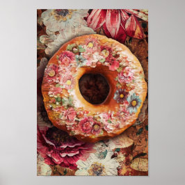 Floral Doughnut Poster