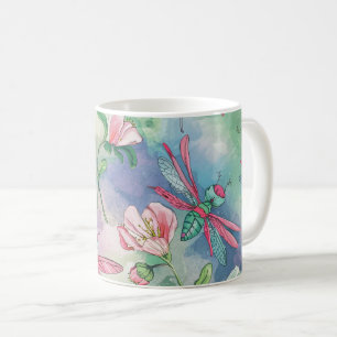 Floral Dragonfly Kaffeetasse